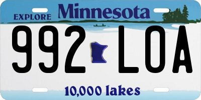 MN license plate 992LOA