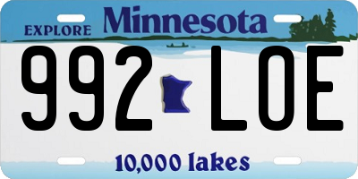 MN license plate 992LOE