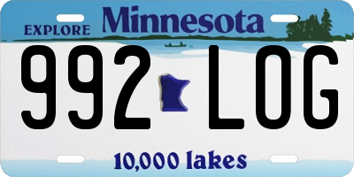 MN license plate 992LOG