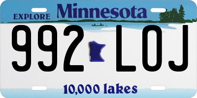 MN license plate 992LOJ