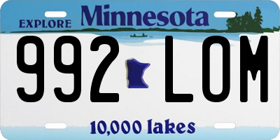 MN license plate 992LOM