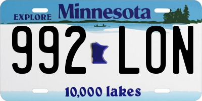 MN license plate 992LON