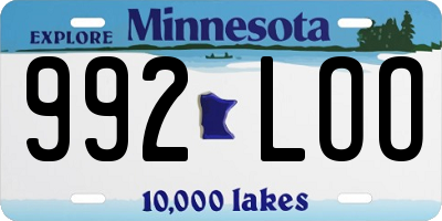 MN license plate 992LOO