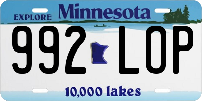 MN license plate 992LOP