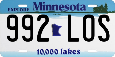 MN license plate 992LOS