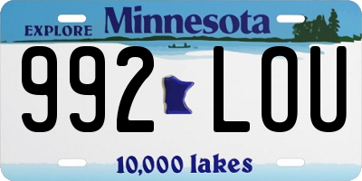 MN license plate 992LOU