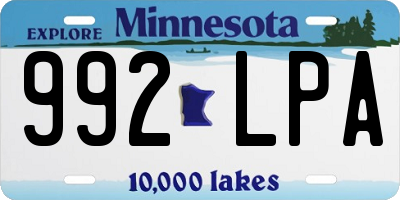 MN license plate 992LPA