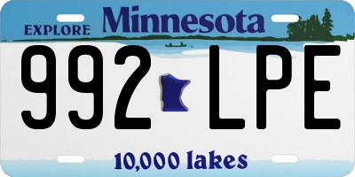 MN license plate 992LPE