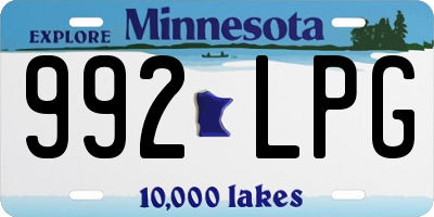 MN license plate 992LPG