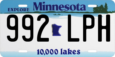 MN license plate 992LPH