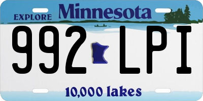 MN license plate 992LPI