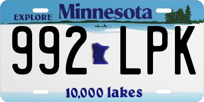 MN license plate 992LPK
