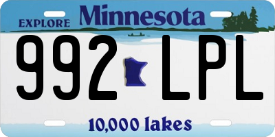 MN license plate 992LPL