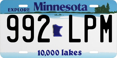 MN license plate 992LPM