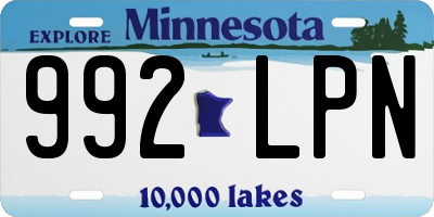 MN license plate 992LPN