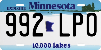 MN license plate 992LPO