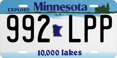 MN license plate 992LPP