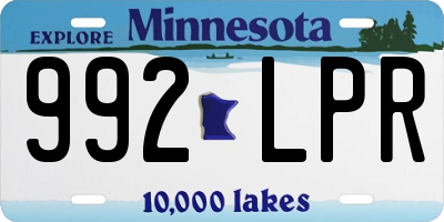 MN license plate 992LPR