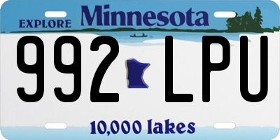 MN license plate 992LPU