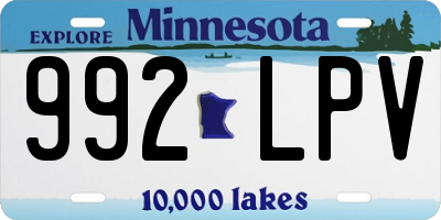 MN license plate 992LPV