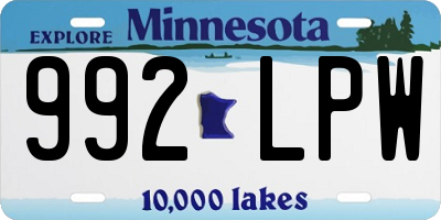 MN license plate 992LPW