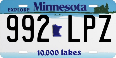 MN license plate 992LPZ