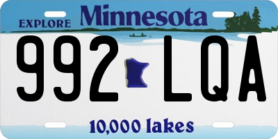 MN license plate 992LQA