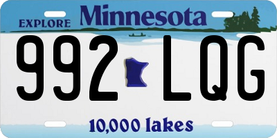 MN license plate 992LQG