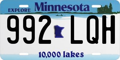 MN license plate 992LQH