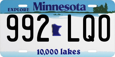 MN license plate 992LQO