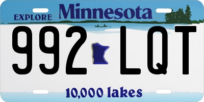 MN license plate 992LQT