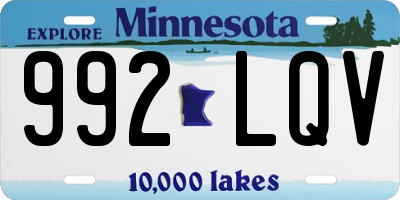 MN license plate 992LQV