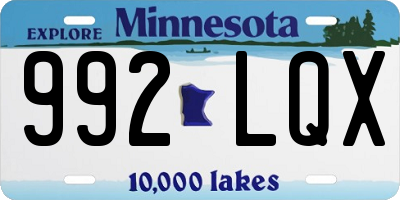 MN license plate 992LQX