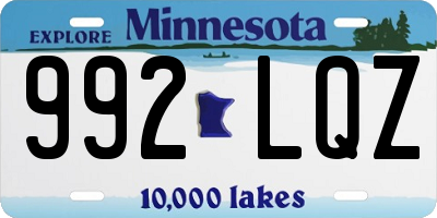 MN license plate 992LQZ