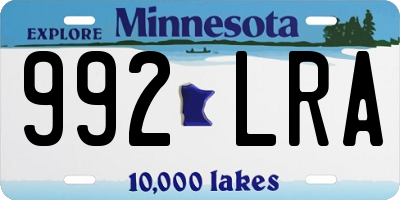 MN license plate 992LRA