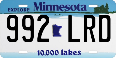 MN license plate 992LRD
