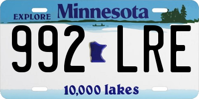 MN license plate 992LRE
