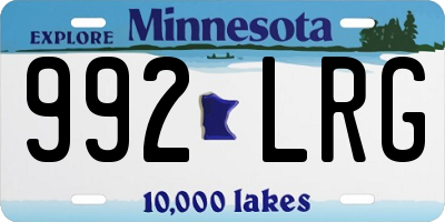 MN license plate 992LRG
