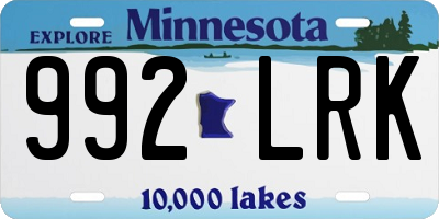 MN license plate 992LRK