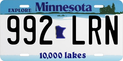 MN license plate 992LRN