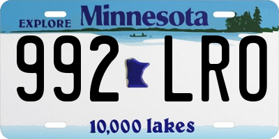 MN license plate 992LRO
