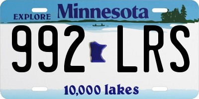 MN license plate 992LRS