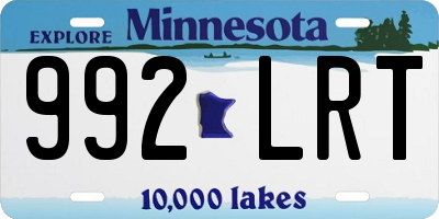 MN license plate 992LRT