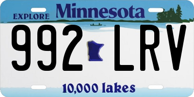 MN license plate 992LRV