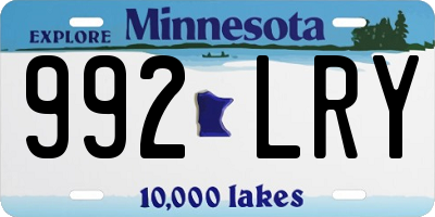 MN license plate 992LRY