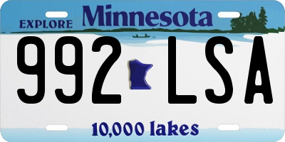 MN license plate 992LSA