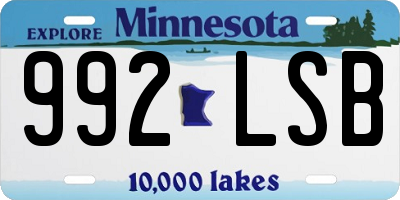 MN license plate 992LSB