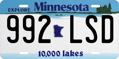 MN license plate 992LSD