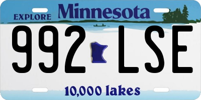 MN license plate 992LSE