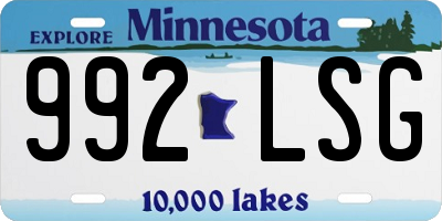 MN license plate 992LSG